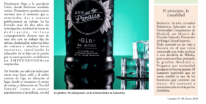 Ave del Paraíso gin de autor made in Lanzarote - Lancelot